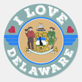 Adesivo Adoro Mapa e Bandeira do Estado Delaware