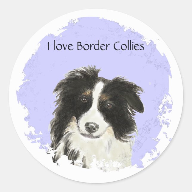 Adesivo Adoro o Border Collies Sticker (Frente)