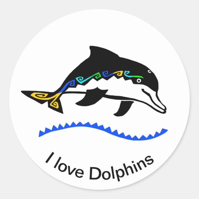 Adesivo Adoro o DOLPHINS - guerreiro da vida selvagem - Na (Frente)