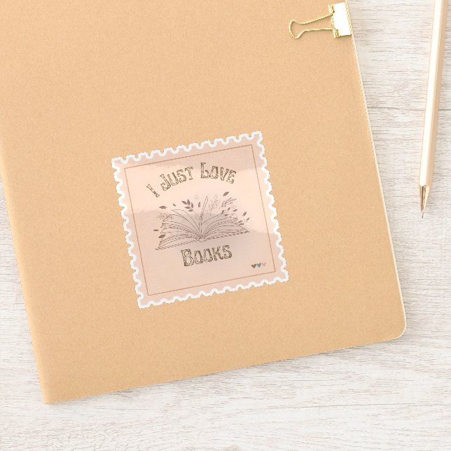 Adesivo Adoro o estilo de selo dos livros (Notebook)