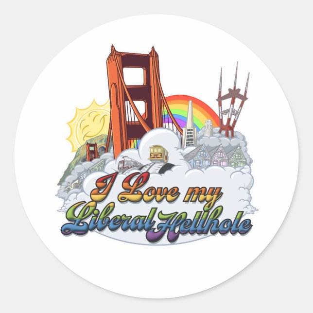 Adesivo Adoro o meu bastão do inferno liberal (Frente)