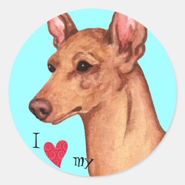 Adesivo Adoro o meu Cirneco dell'Etna (Frente)