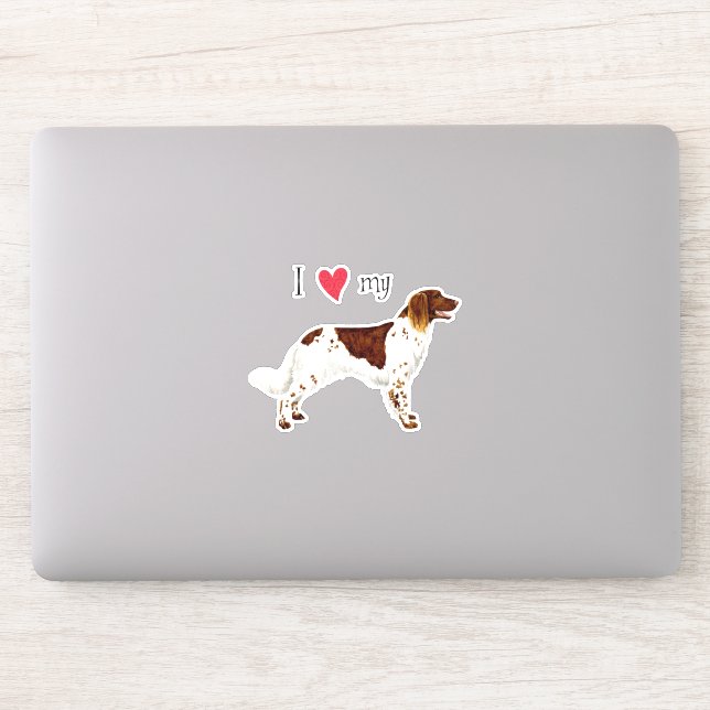 Adesivo Adoro o meu pequeno vinil-Sticker de Munsterlander (Computador)