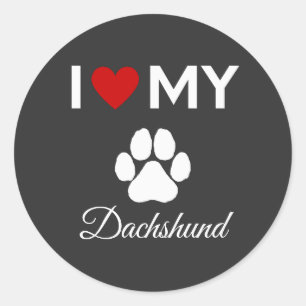 Adesivo Adoro o meu texto personalizado Dachshund