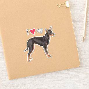 Adesivo Adoro o meu Toy Manchester Terrier Vinyl Sticker