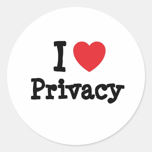 Adesivo Adoro o Privacy Heart personalizado (Frente)