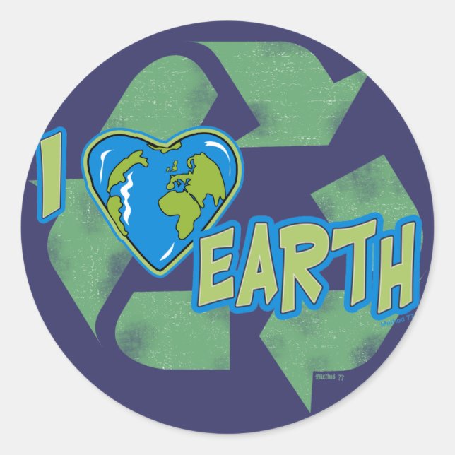 Adesivo Adoro o Reciclar da Terra (Frente)