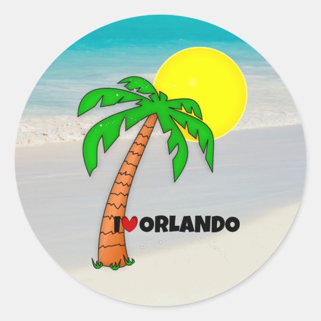 Adesivo Adoro Orlando, design tropical, (Frente)