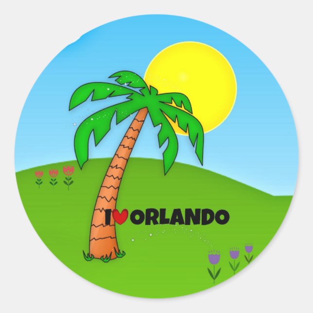Adesivo Adoro Orlando, Palm Trees e Sunshine, (Frente)