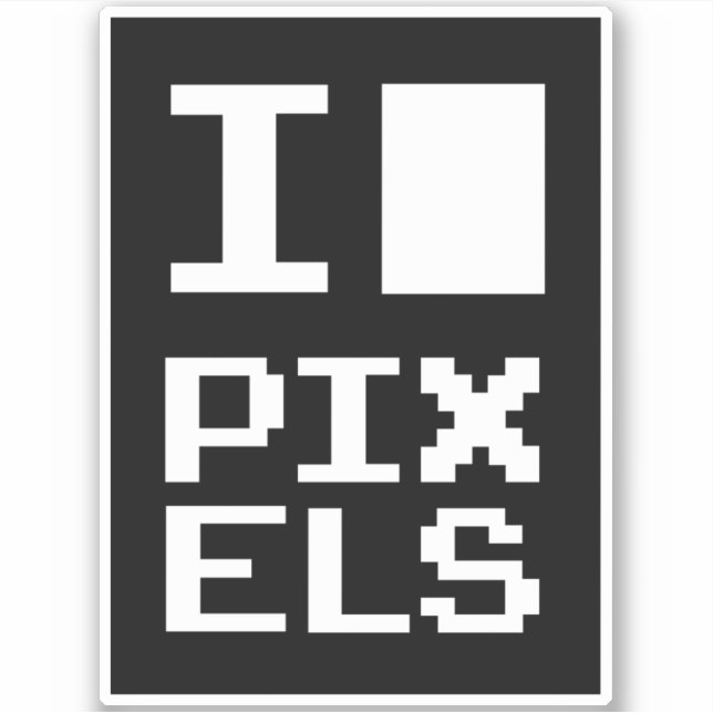 Adesivo Adoro Pixels, design de geek, arte de pixel (Frente)