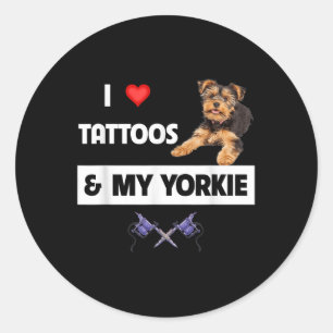 Adesivo Adoro Tatuagens E Meu Cachorro Yorkshire Terrier