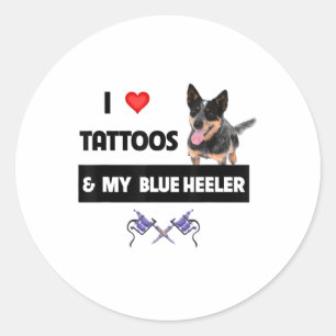 Adesivo Adoro Tatuagens E Minha Tatuagem De Cachorro Azul