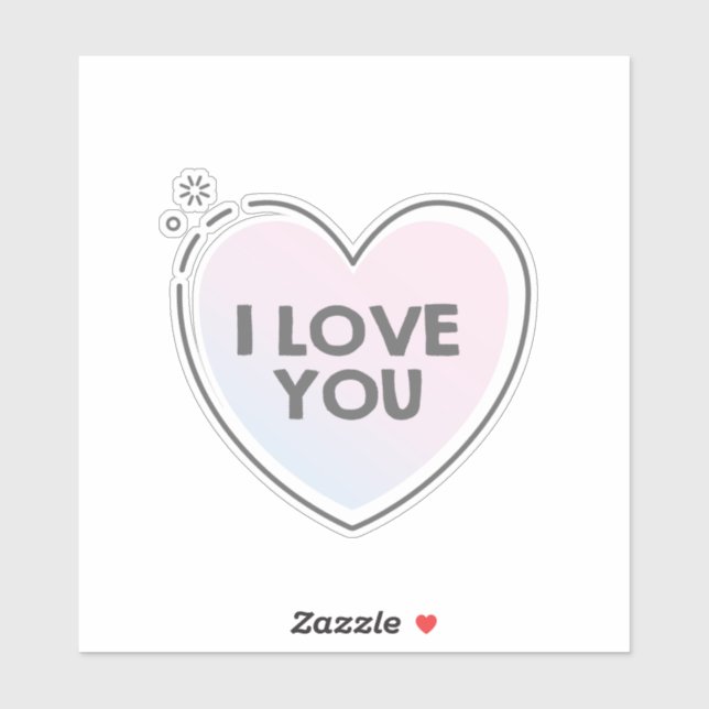 Adesivo Adoro-te a escrever em forma de coração. (Folha)