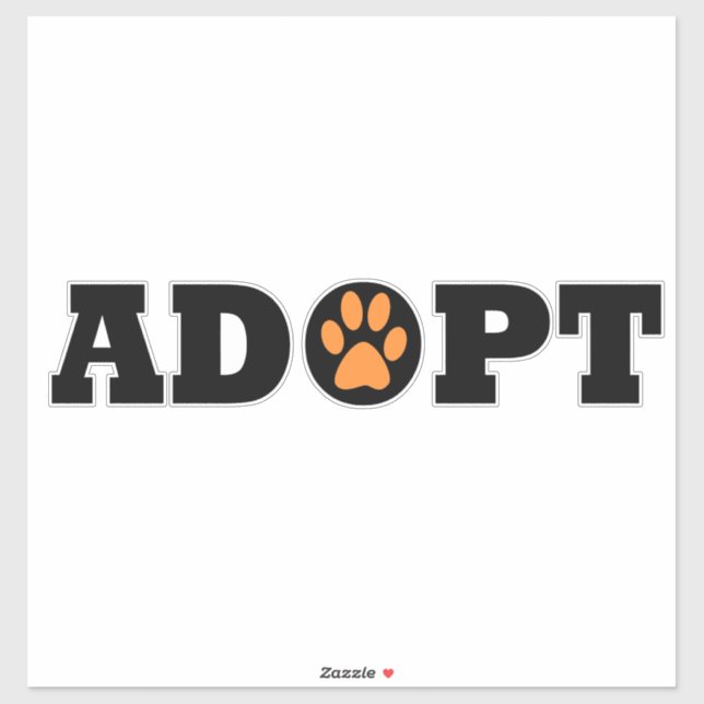 Adesivo Adotar animais de estimação (Folha)