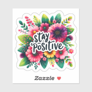 Adesivo Adotar Positividade Com Inspiração Floral Vibrante