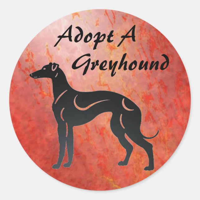 Adesivo Adotar um Cão Greyhound (Frente)