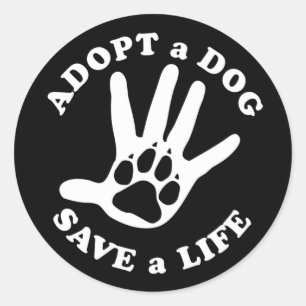 Adesivo Adotar um cão salvar uma vida - Design para amant