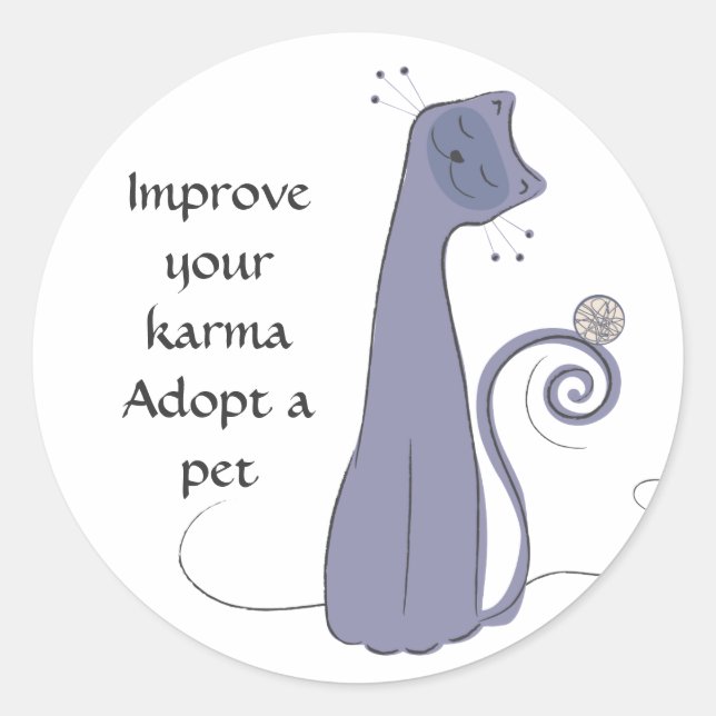 Adesivo Adotar um Gato (Frente)