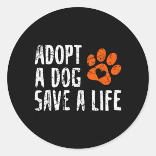 Adesivo Adote Cachorro Retro Salve Vida Resgate de Animais