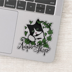 Adesivo Adote Não Compre Arte de Gato Tuxedo