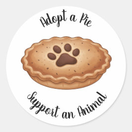 Adesivo Adote um Suporte de Resgate de Animais de Torta