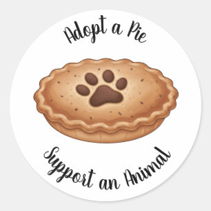 Adesivo Adote um Suporte de Resgate de Animais de Torta
