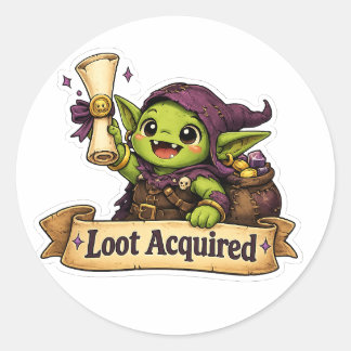 Adesivo Adquirido Butim Goblin Sticker de Graduação de RPG