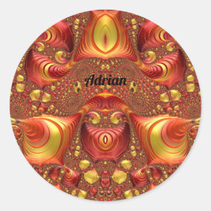 Adesivo ADRIAN ~ Design Fractal Amarelo vermelho vermelho