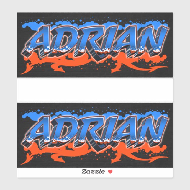Adesivo Adrian Vorname Name Graffiti Aufkleber Sticker (Folha)