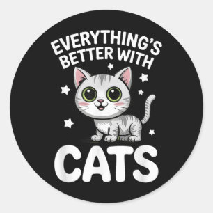 Adesivo Adultos De Gato Gato-Gato-Gato Ou Crianças Gatos-M