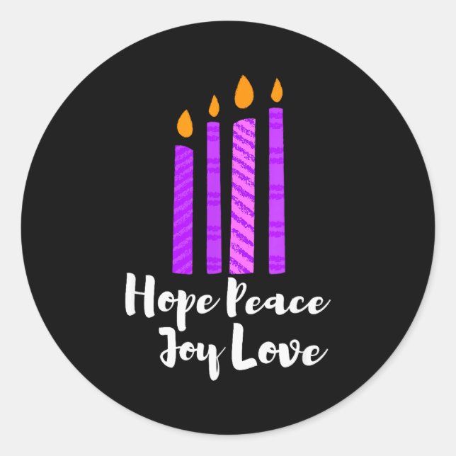 Adesivo Advent Evergreen Wreath Candles Hope Peace Joy Lov (Frente)