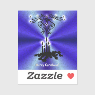 Adesivo Advento, Artdeco de Natal no Arco Verde Azul