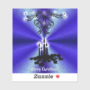 Adesivo Advento, Artdeco de Natal no Arco Verde Azul