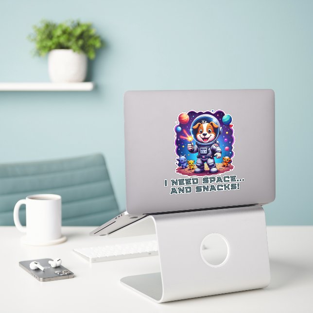 Adesivo Adventurador de Espaço Poochie (Laptop na mesa)