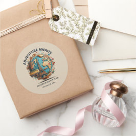 Adesivo Adventure aguarda o Chá de fraldas moderno do glob