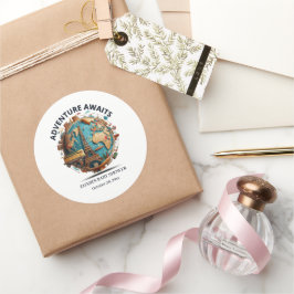 Adesivo Adventure aguarda o Chá de fraldas moderno do glob