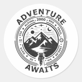 Adesivo Adventure Awaits - Black in white