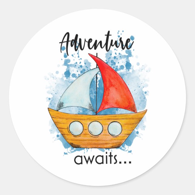 Adesivo Adventure Awaits Boat (Frente)