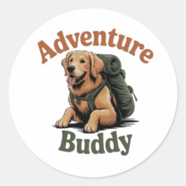 Adesivo Adventure Buddy Golden Retriever Hiking Dog Sticke