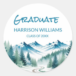 Adesivo Adventure Mountain Grad Party Decor