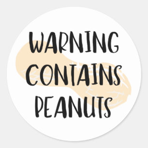 Adesivo Advertência Contém Amendoins Rótulo Alérgico amend