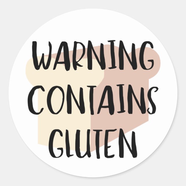 Adesivo Advertência Contém Gluten Celiac Wheat Alerga Aler (Frente)