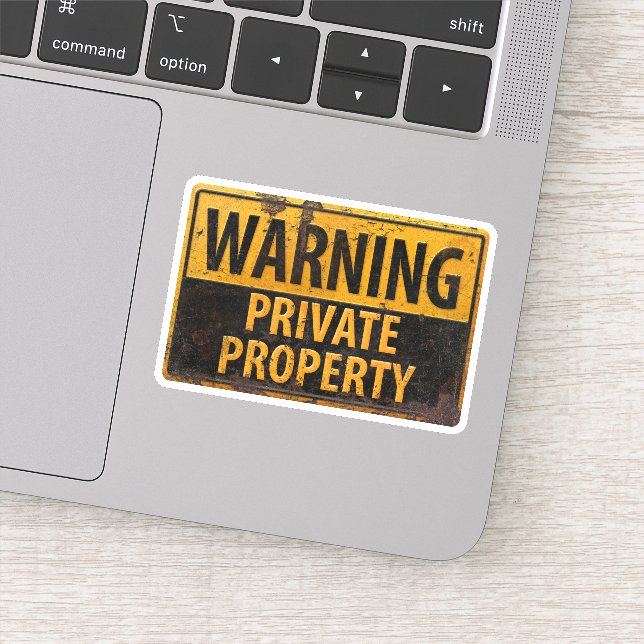 Adesivo ADVERTÊNCIA, Sinal de Rusty de Causa Metálica Priv (Detalhe)