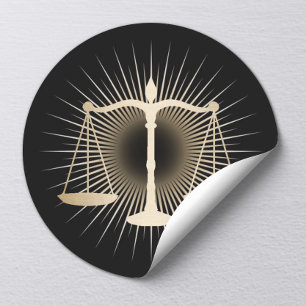 Adesivo Advogado-Advogado Dourado Escala de Justiça Lei El