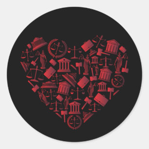 Adesivo Advogado Coração Vermelho - Arte Grunge Lei do Amo
