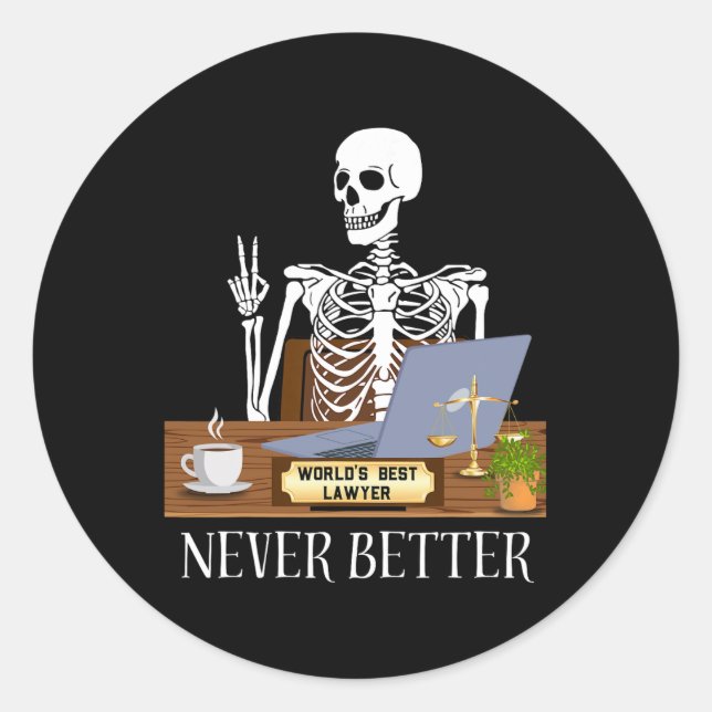 Adesivo Advogado Engraçado Halloween (Frente)