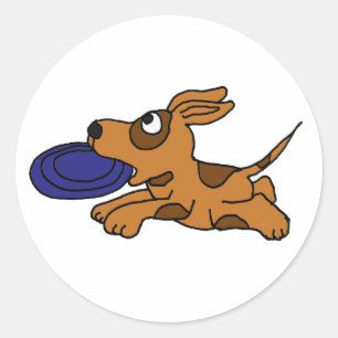 Adesivo AE Frisbee de travamento engraçado do cão de