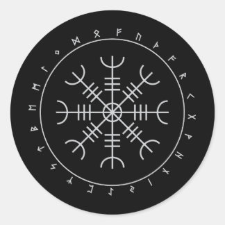 Adesivo Aegishjalmr Runes Stickers (redondo)
