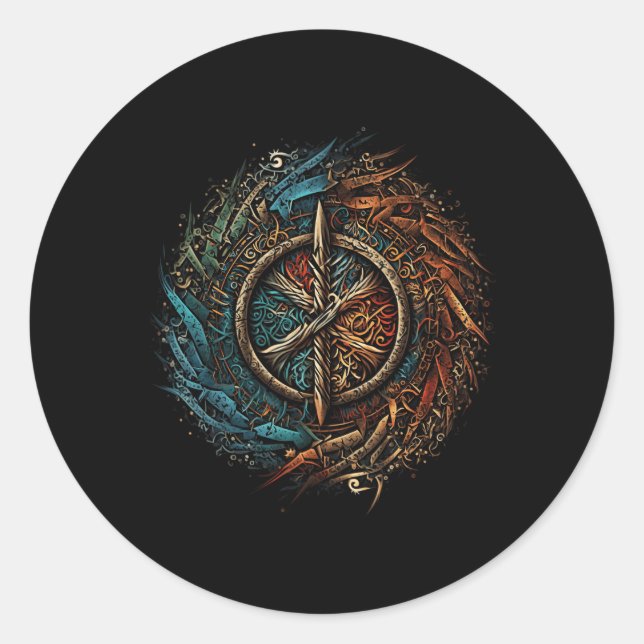 Adesivo Aegishjalmur North Valhalla Norse Mythology (Frente)