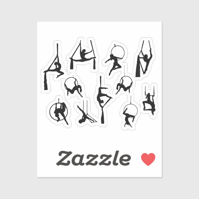 Adesivo Aerialistas Silks Lyra silhouettes (Folha)